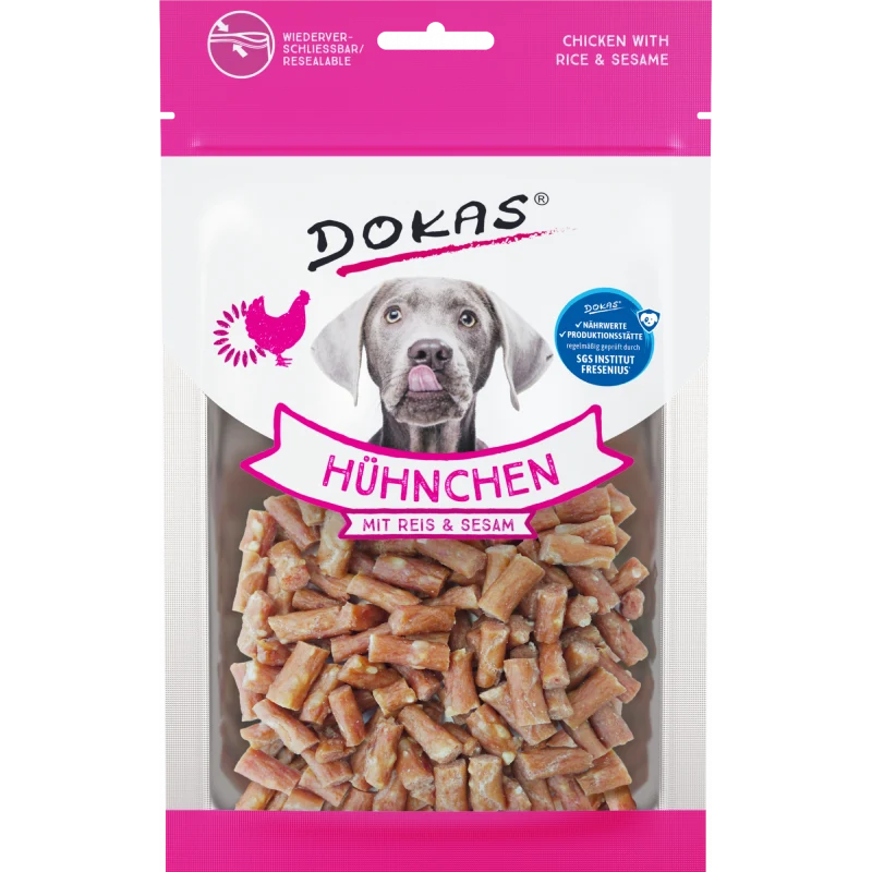 DOKAS Hühnchen mit Reis & Sesam 70 g | Hundesnack