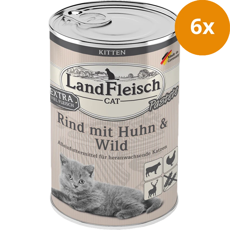 LandFleisch Kitten Pastete Rind, Huhn & Wild 400 g