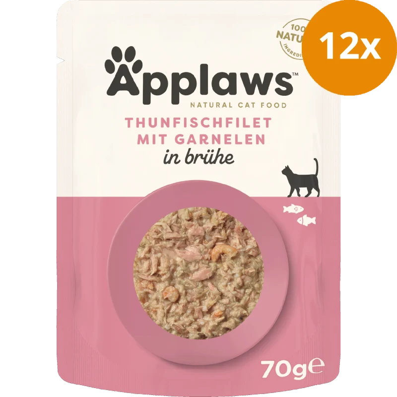 Applaws Natural Cat Pouches Thunfischfilets & Pazifik Garnelen 70 g