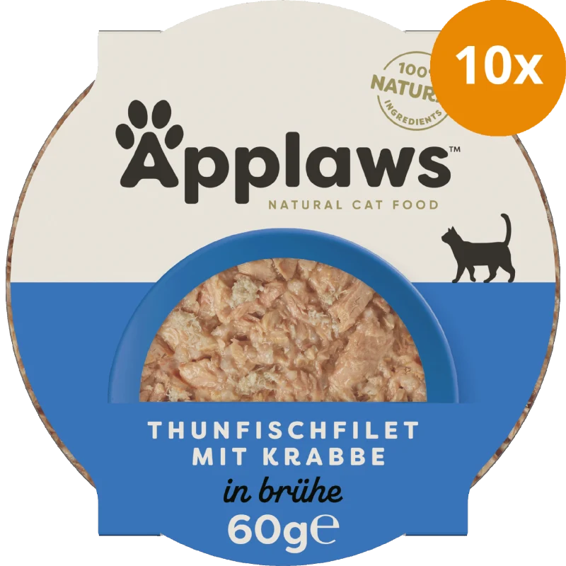 Applaws Natural Cat Pots saftiges Thunfischfilet & Krabben 60 g