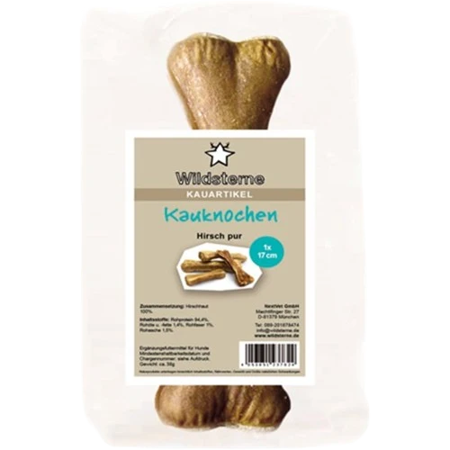 Wildsterne Kauknochen Hirsch pur 17 cm (60 g)