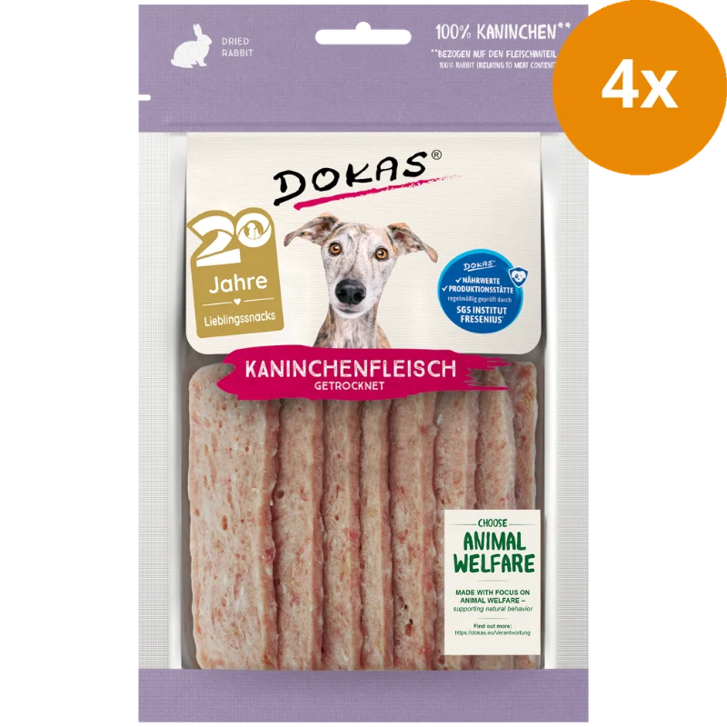 DOKAS Kaninchenfleisch 70 g | Hundesnack