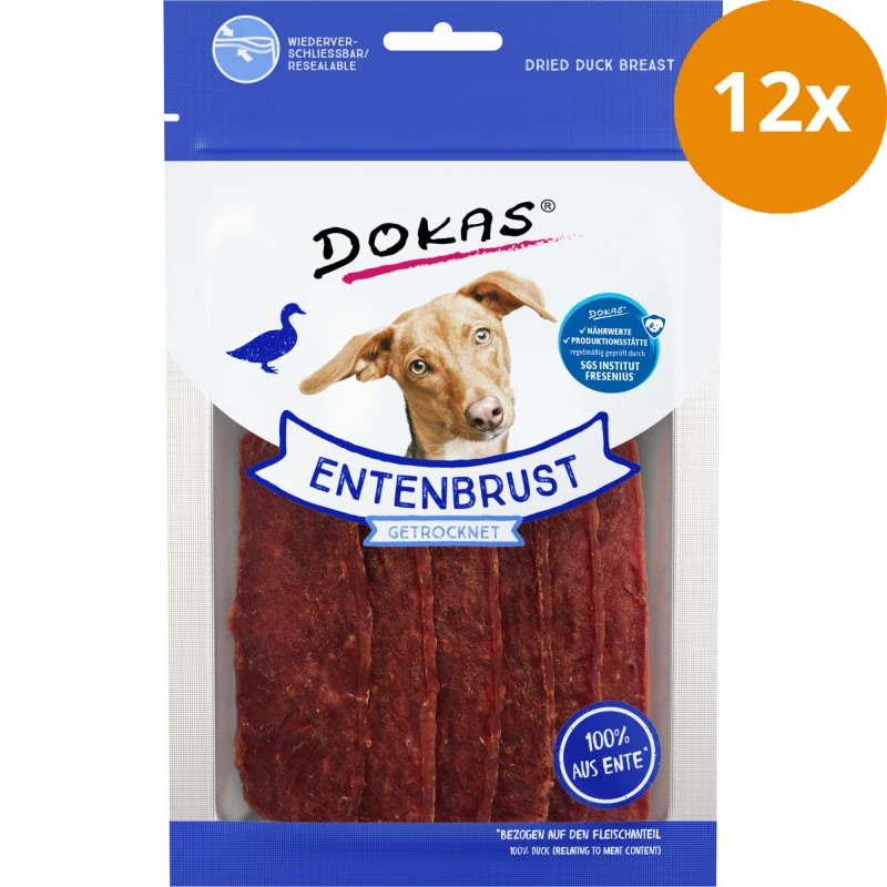 DOKAS Hundesnack Entenbrust getrocknet 70 g | Hundesnack