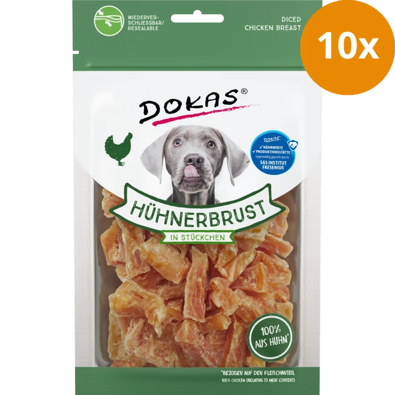 DOKAS Hühnerbrustfilet in Stückchen 70 g | Hundesnack