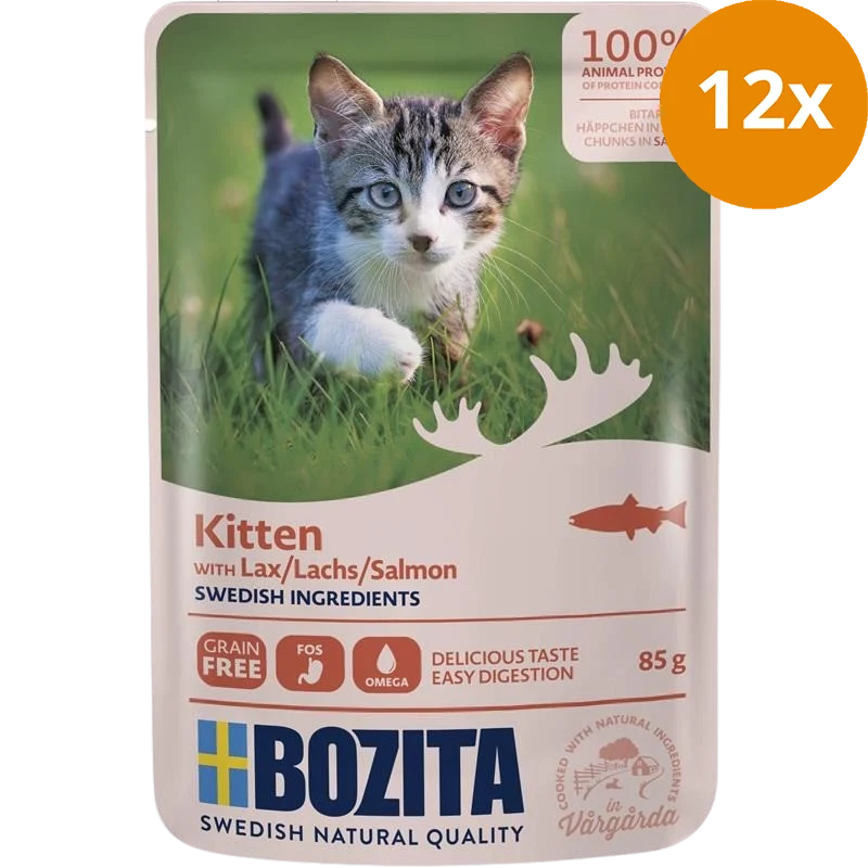 Bozita Häppchen in Soße für Kitten Lachs 85 g