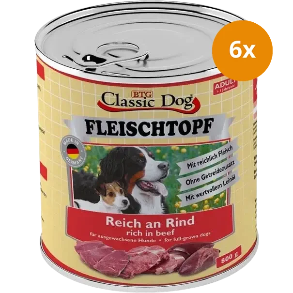 BTG Classic Dog Fleischtopf Adult Reich an Rind 800 g