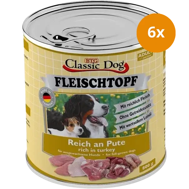 BTG Classic Dog Fleischtopf Adult Reich an Pute 800 g