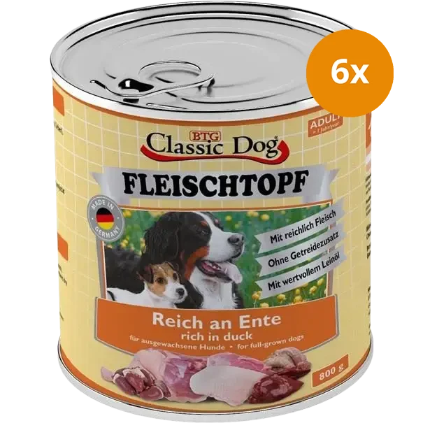 BTG Classic Dog Fleischtopf Adult Reich an Ente 800 g