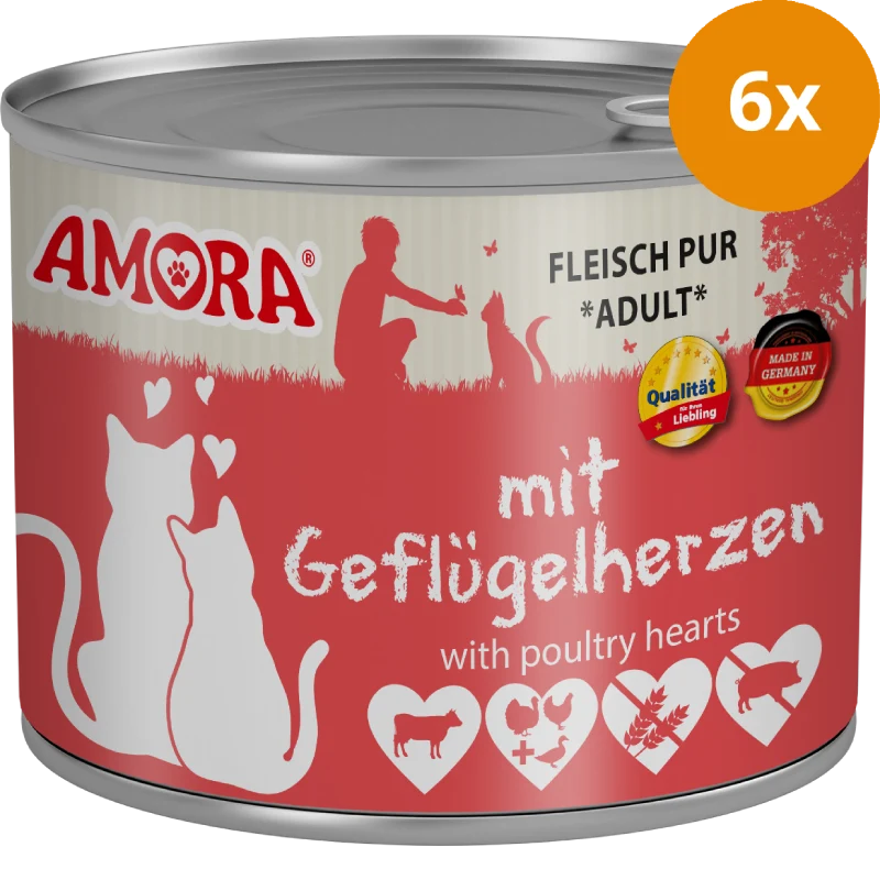 AMORA Fleisch Pur Adult Geflügelherzen 200 g