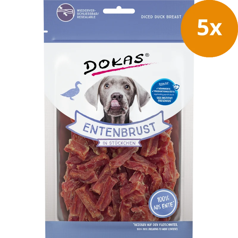 DOKAS Entenbrust in Stückchen 70 g | Hundesnack