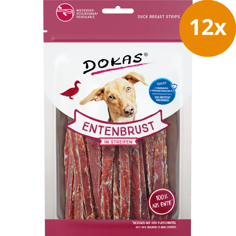 DOKAS Entenbrust in Streifen 70 g | Hundesnack