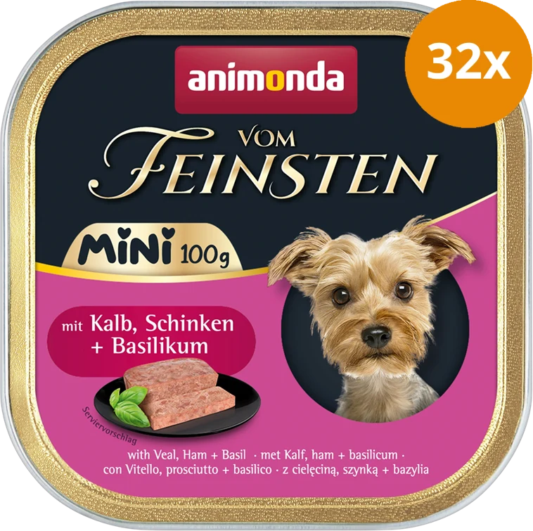 animonda Dog vom Feinsten Mini Adult Kalb, Schinken & Basilikum 100 g