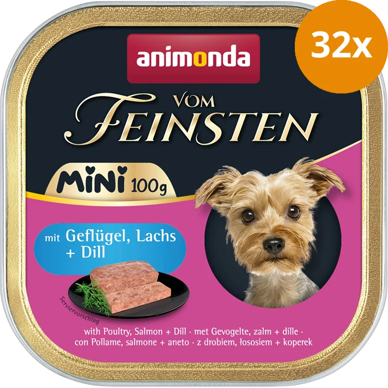 animonda Dog vom Feinsten Mini Adult Geflügel, Lachs & Dill 100 g