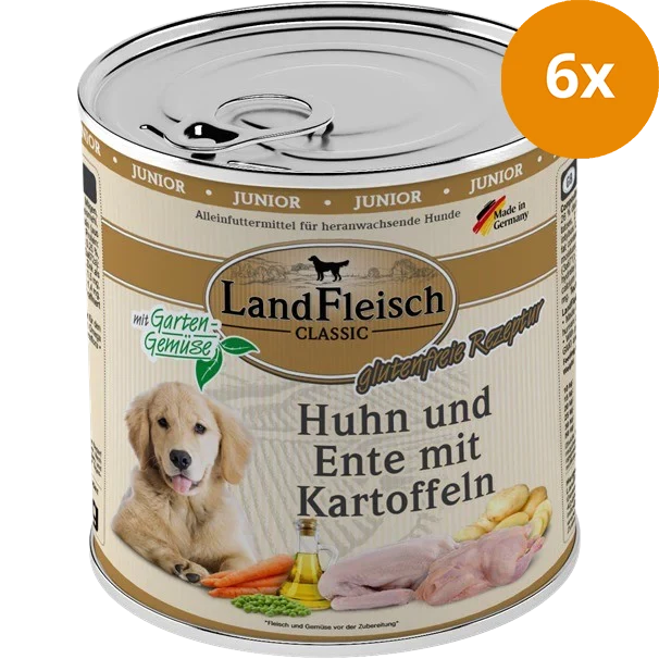 LandFleisch Dog Classic Junior Huhn, Ente & Kartoffel 800 g
