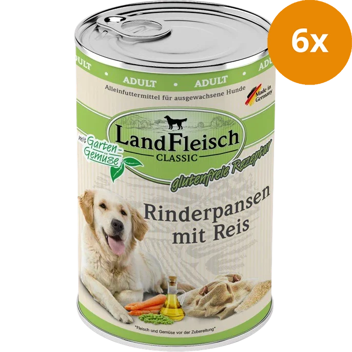 LandFleisch Dog Classic Rinderpansen mit Reis 400 g