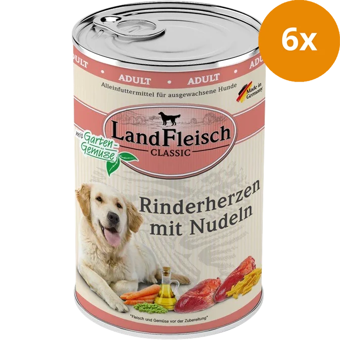 LandFleisch Dog Classic Rinderherz mit Nudeln 400 g
