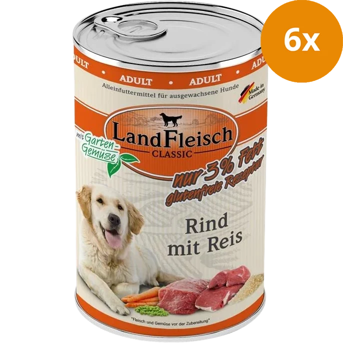 LandFleisch Dog Classic Rind mit Reis 400 g