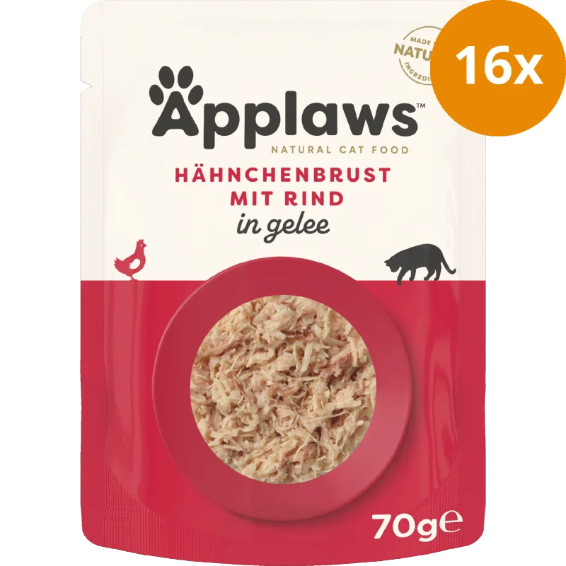 Applaws Cat Frischebeutel in Gelee Huhn & Rind 70 g