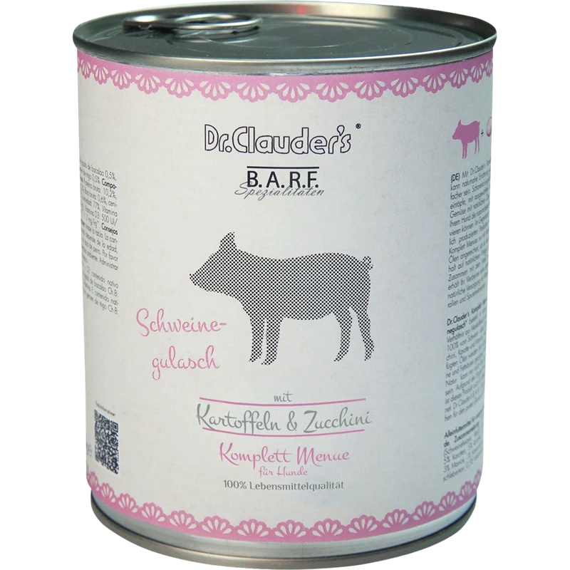 Dr.Clauder's BARF Dog Dose Komplettmenü Schweinegulasch
