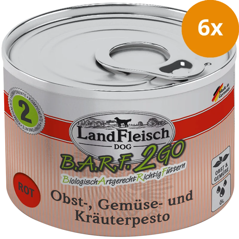 LandFleisch B.A.R.F.2GO Obst, Gemüse und Kräuterpesto Rot 200 g