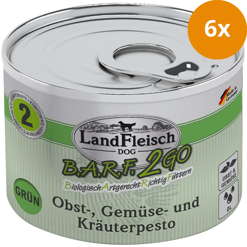 LandFleisch B.A.R.F.2GO Obst, Gemüse und Kräuterpesto Grün 200 g