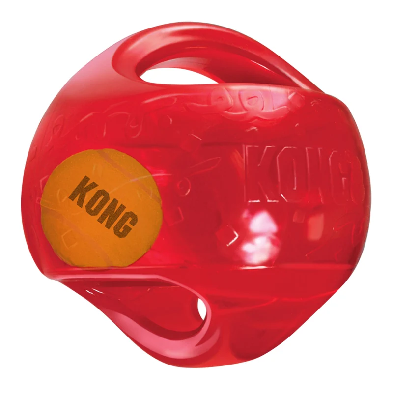 KONG Jumbler – 2-in-1 Hundespielzeug mit Tennisball & Quietscher | Ball & Football