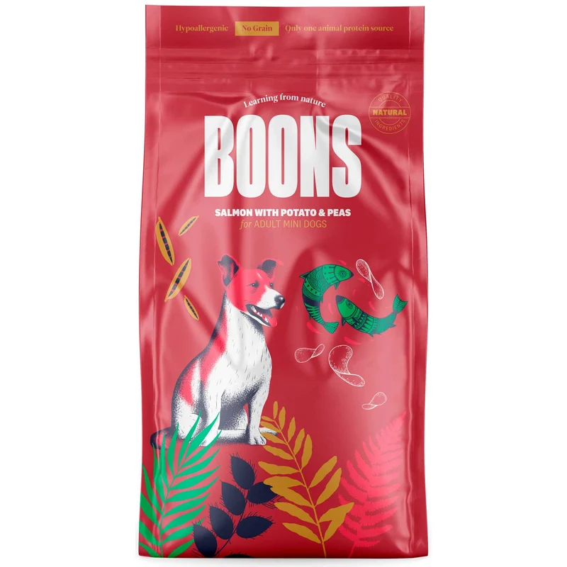 Hundefutter Boons Lachs (für ausgewachsene Hunde kleiner Rassen)