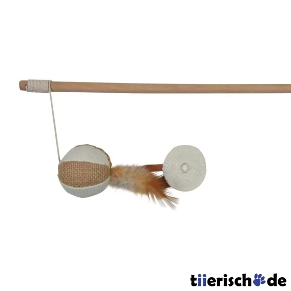 Katzen Spielangel Jute mit Federn