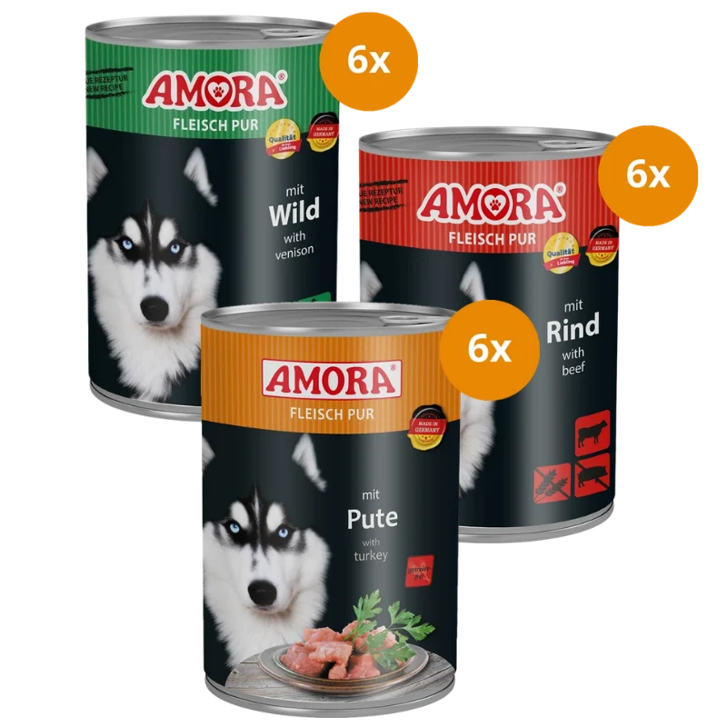 AMORA Dog 400 g Fleisch Pur - Mix Sparpaket