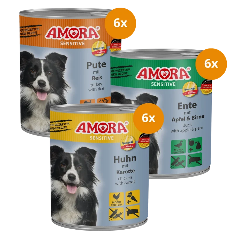 AMORA Dog 800 g Sensitive - Mix Sparpaket