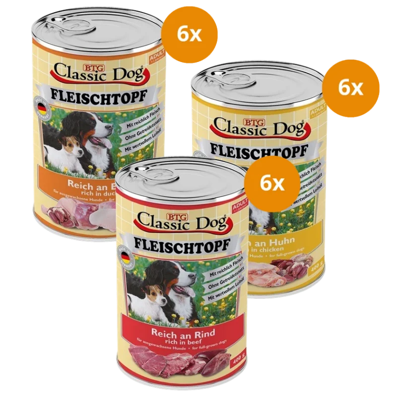 BTG Classic Dog Fleischtopf 400 g - Mix Sparpaket