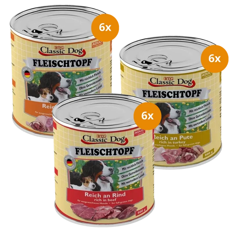 BTG Classic Dog Fleischtopf 800 g - Mix Sparpaket