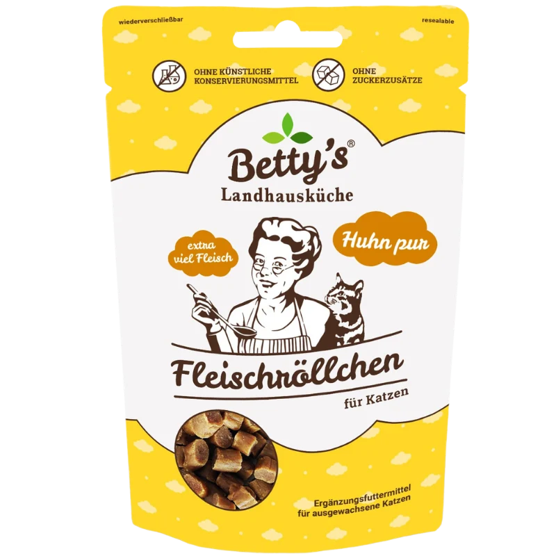 Bettys Landhausküche Cat Snack Fleischröllchen Huhn pur 50 g