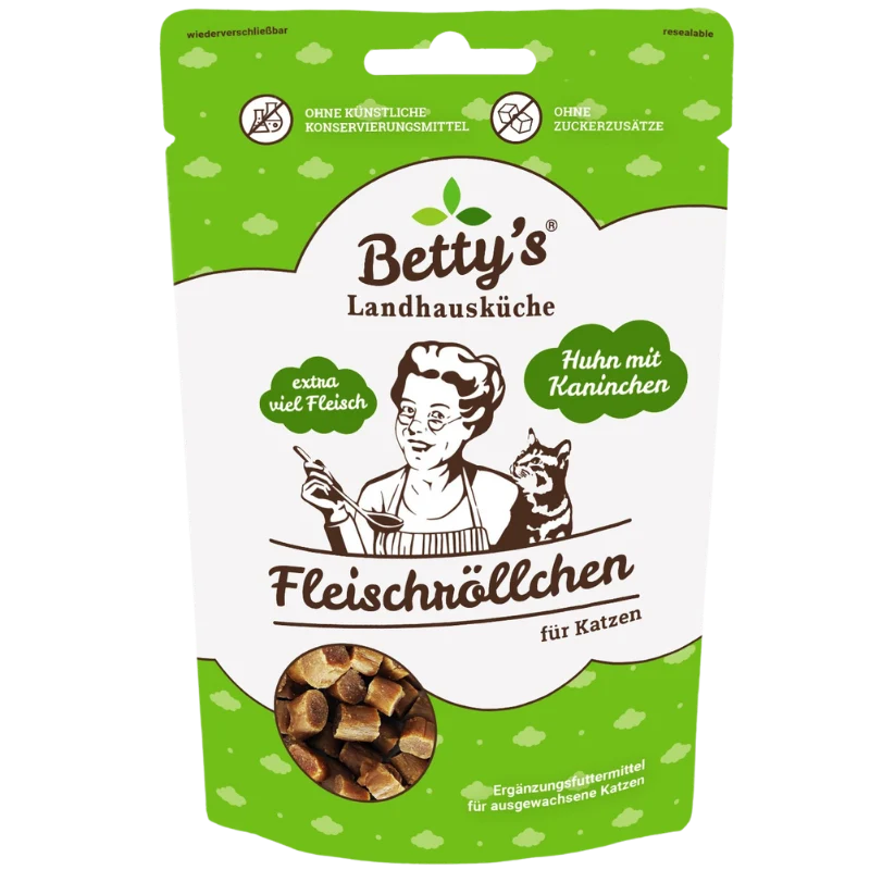 Bettys Landhausküche Cat Snack Fleischröllchen Huhn & Kaninchen 50 g