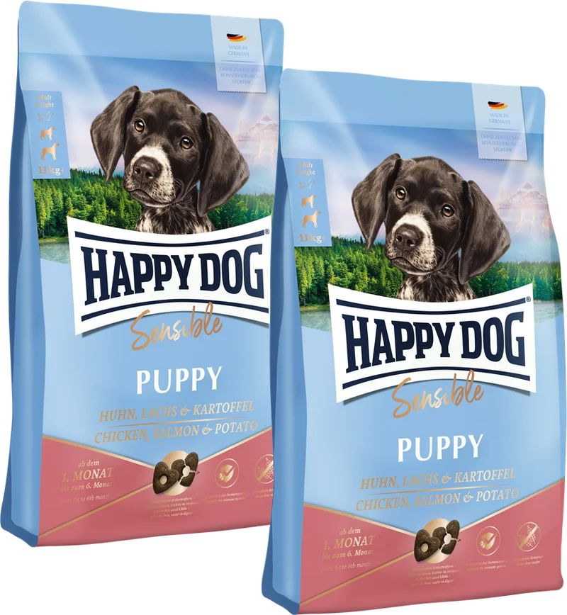 Sparpaket Happy Dog Sensible Puppy Huhn, Lachs & Kartoffel 2 x 10 kg