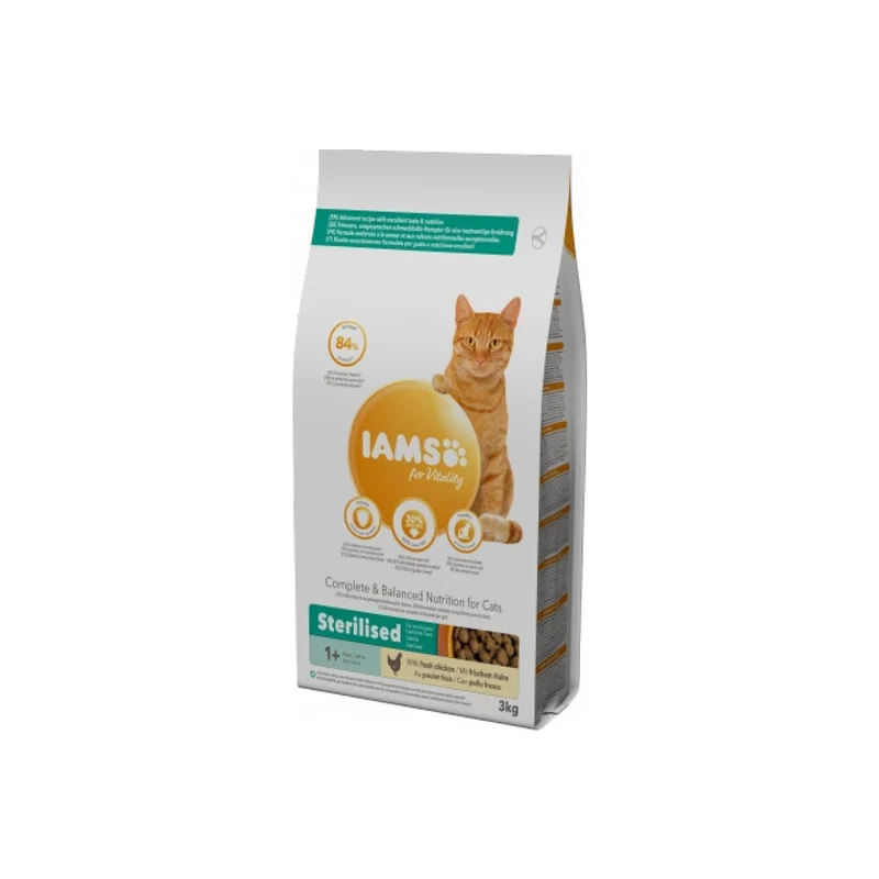 Katzenfutter IAMS für Vitality Huhn (Sterilised) in 2 Größen