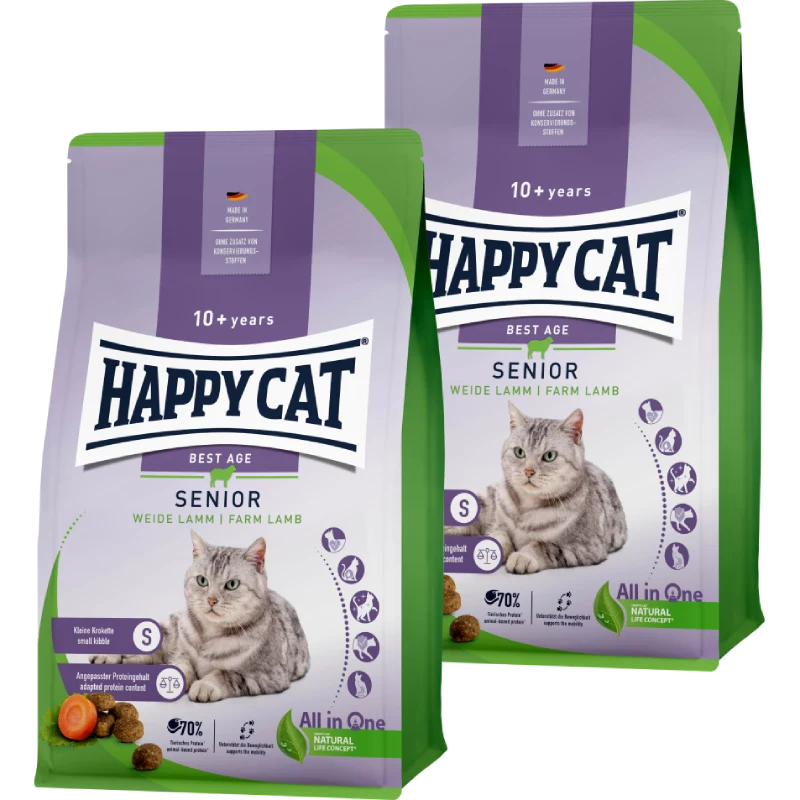 Sparpaket Happy Cat Senior Weide Lamm 2 x 4 kg