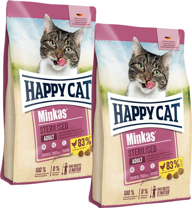 Sparpaket Happy Cat Minkas Sterilised Geflügel 2 x 10 kg
