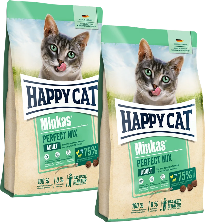 Sparpaket Happy Cat Minkas Perfect Mix Geflügel, Fisch & Lamm 2 x 10 kg