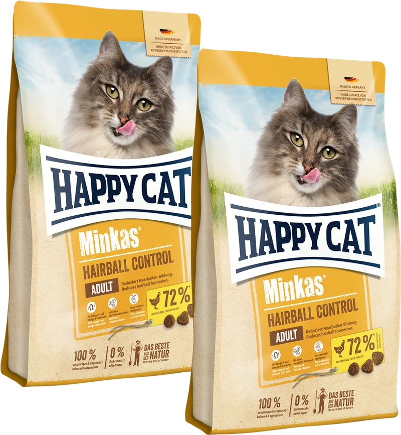 Sparpaket Happy Cat Minkas Hairball Control Geflügel 2 x 10 kg