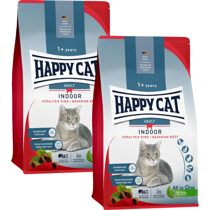 Sparpaket Happy Cat Indoor Voralpen Rind 2 x 4 kg