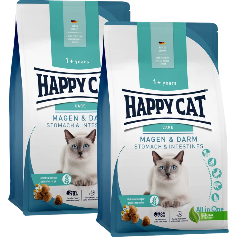 Sparpaket Happy Cat Care Magen & Darm 2 x 4 kg