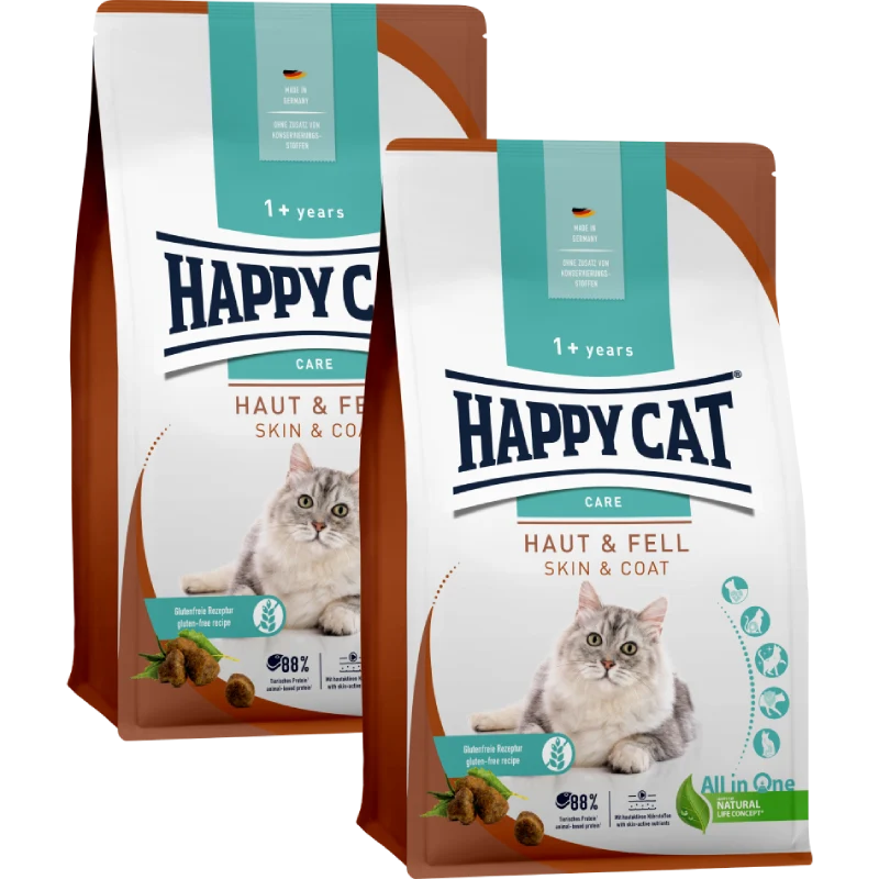 Sparpaket Happy Cat Care Haut & Fell 2 x 4 kg