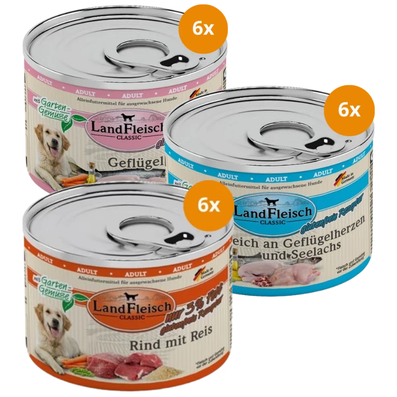 LandFleisch Dog Classic 195 g - Mix Sparpaket