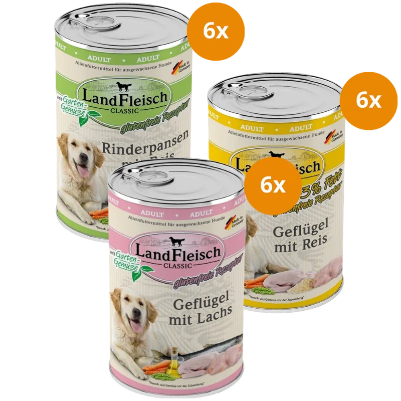 Landfleisch Dog 400 g - Mix Sparpaket