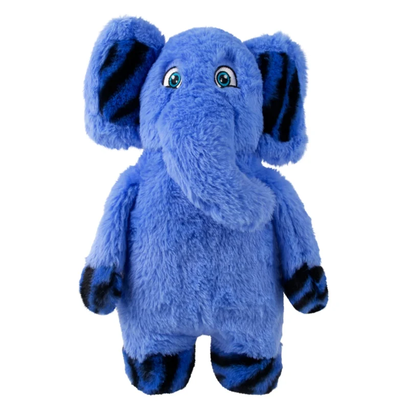 KONG Jungle Jamz Elefant – Plüsch-Hundespielzeug mit Quietscher, Rassel & Knister