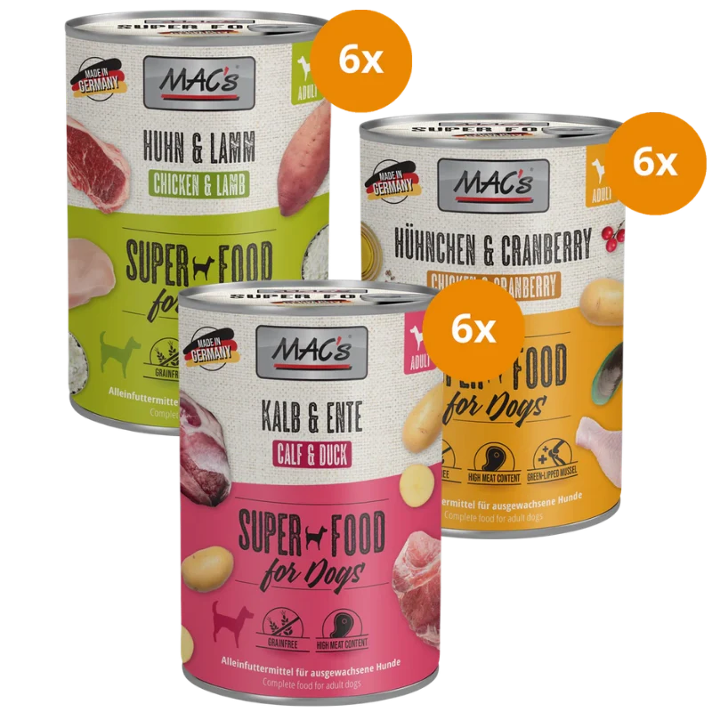 MAC's Dog Nassfutter 400 g - Mix Sparpaket