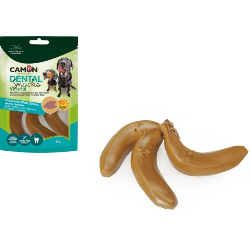 CAMON Banana Snack Veggie Hundesnack – Mix aus Süßkartoffel, Banane & Kürbis