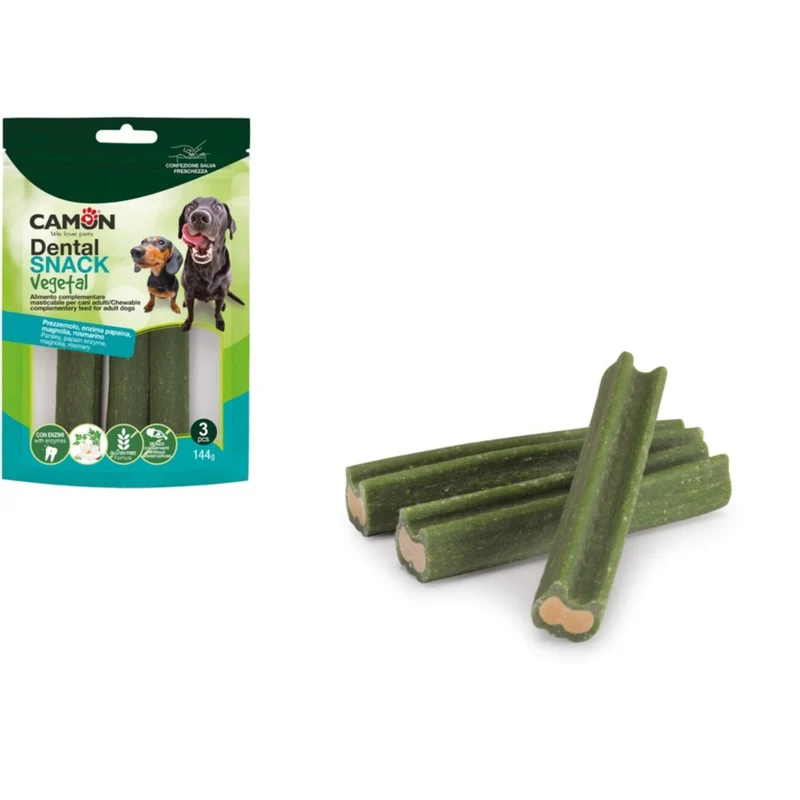 CAMON Veggie Dental Snack Enzysticks – Veganer Hundesnack für Zahnpflege