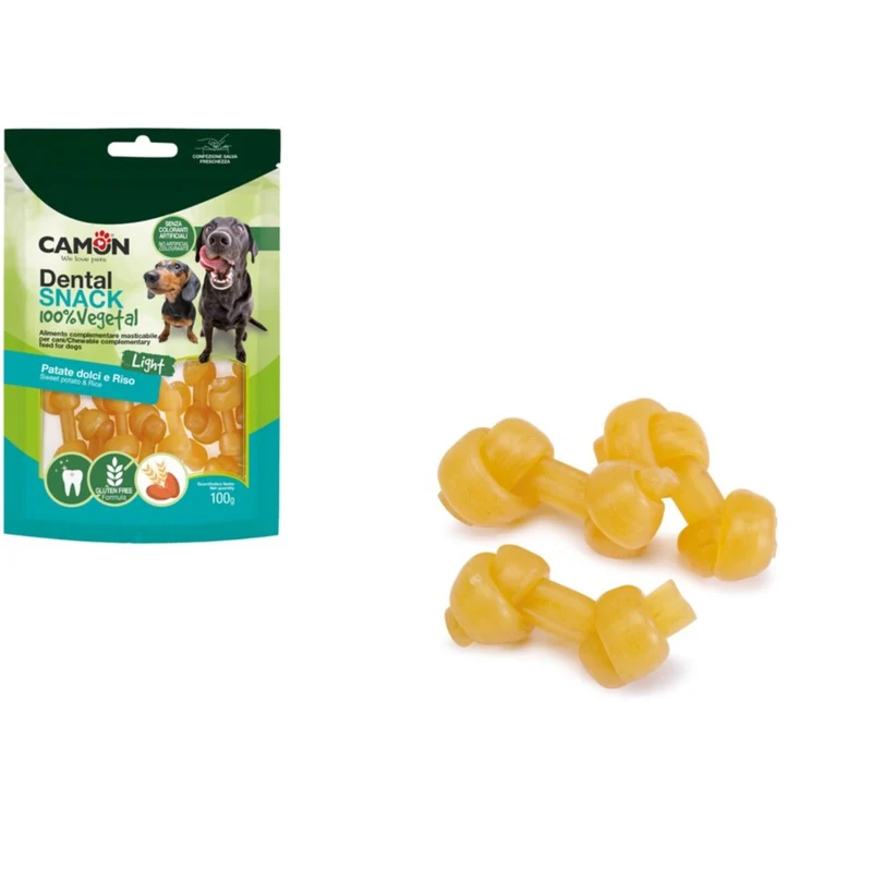 CAMON Veggie Snack Dental Knochen Süßkartoffel & Reis für Hunde